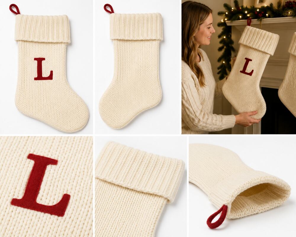 Wondershop Monogram Knit Christmas Stocking – Letter "L"